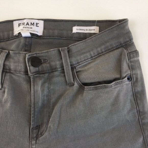 Frame Le Skinny Grey Jeans 27 - Picture 3 of 12